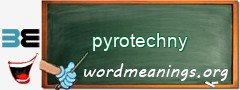 WordMeaning blackboard for pyrotechny